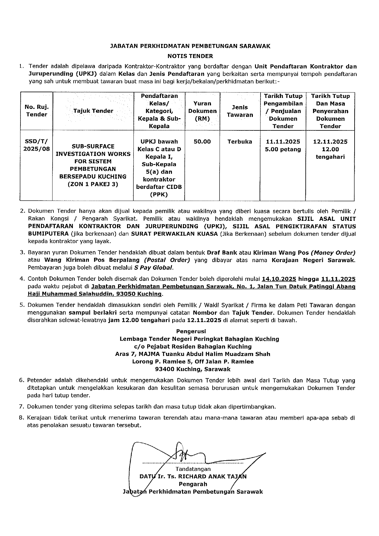 Tender Notice